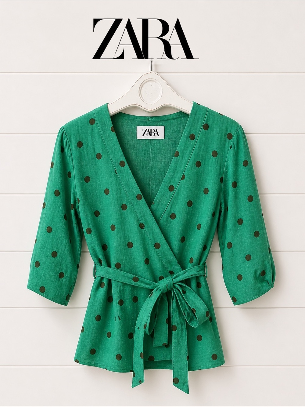 ZARA Green Polka Dot Tunic – Size M